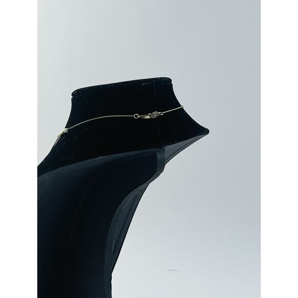 Liz Claiborne Gold Tone White Ball Bead Long Chain Necklace Station 80s Lobster - Picture 13 of 15